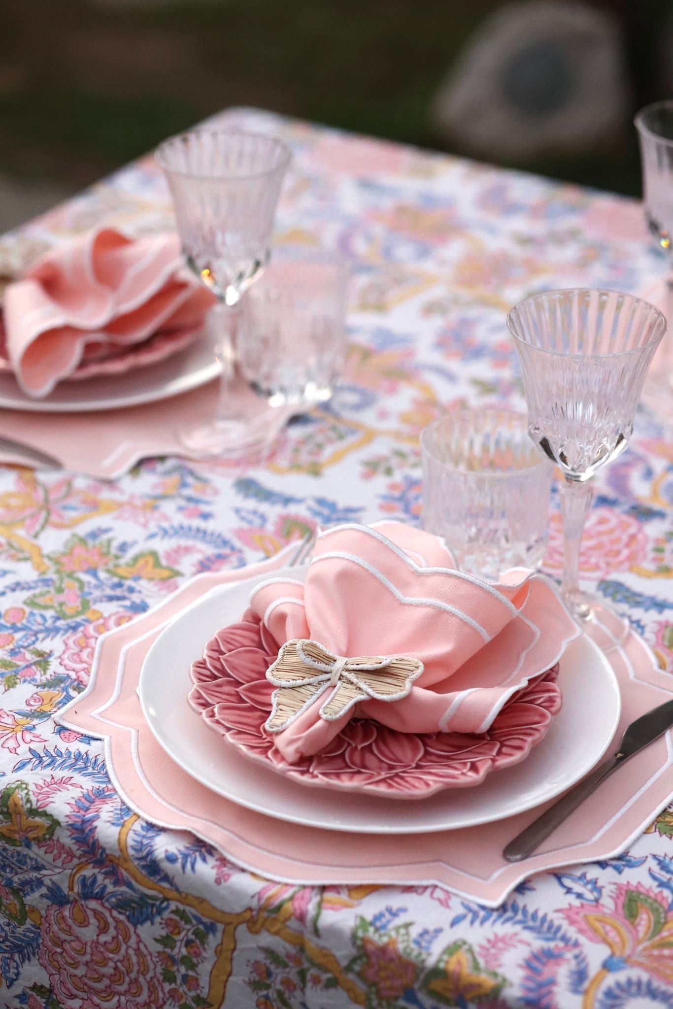 PINK (Set of 6 placemat & 6 Napkins)