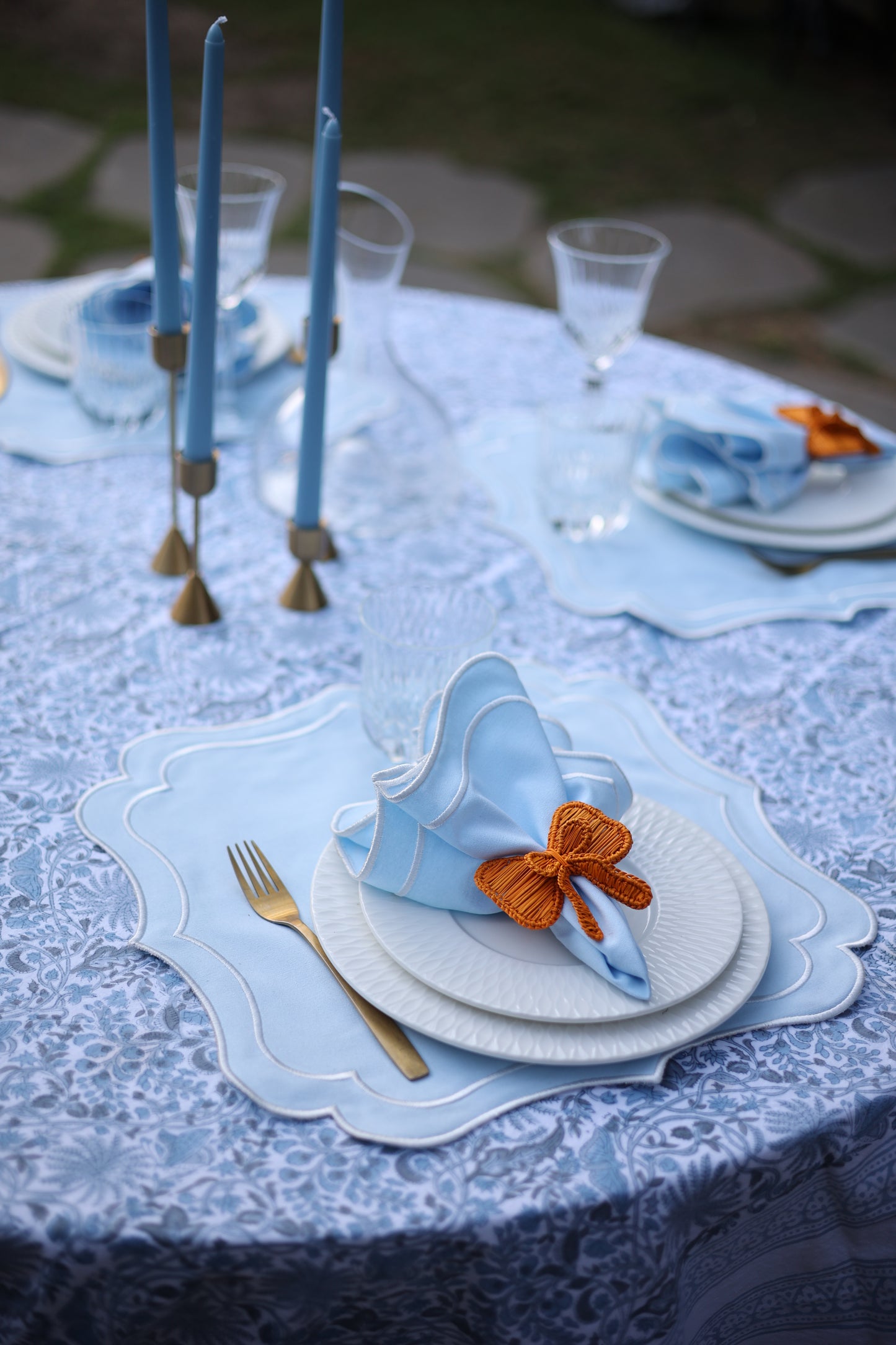 SKY BLUE (Set of 6 placemat & 6 Napkins)