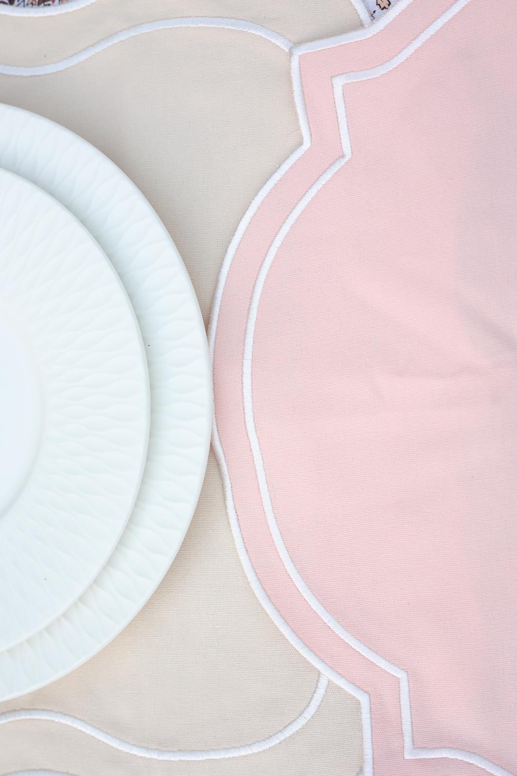 PINK (Set of 6 placemat & 6 Napkins)